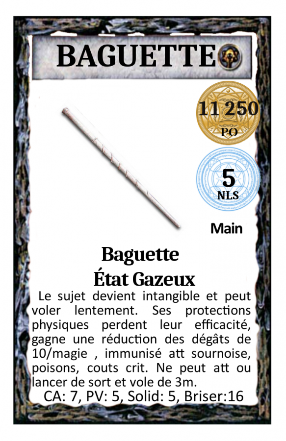 Baguette - Etat gazeux